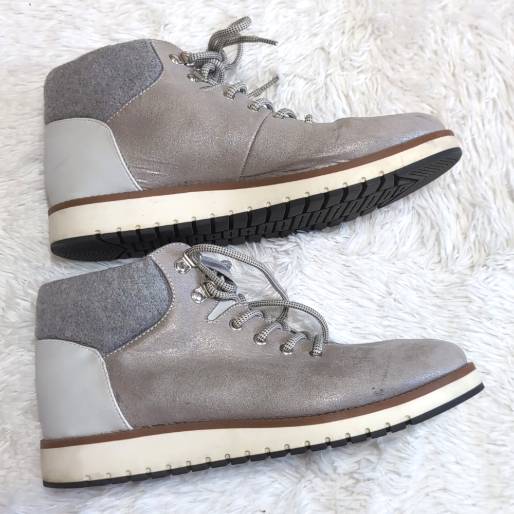 🔴SALE! Cliffs by White Mountain Silver Gray Collins Hiking Inspired Ankle Boots - Picture 7 of 15